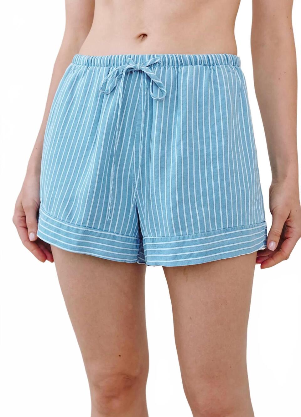 NEW BELLA DAHL banded stripe short in coastal wash